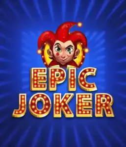 Experience the energetic world of Epic Joker slot by Relax Gaming, featuring a cheerful joker with a vivid hairstyle amid a luminous blue background. This graphic captures the joy and humor of classic slots, perfect for players who enjoy a nostalgic touch, offering a charming gaming experience.