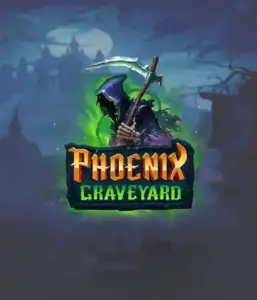 The eerie and atmospheric Phoenix Graveyard slot game interface by ELK Studios, featuring a mysterious graveyard setting. This image captures the slot's innovative expanding reels, enhanced by its stunning symbols and dark theme. The artwork conveys the game's legend of the phoenix's revival, attractive for those drawn to the supernatural.