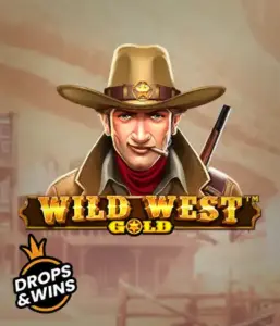  See the bold sheriff of "Wild West Gold," a thrilling slot game by Pragmatic Play. The graphic depicts a stern-faced sheriff with a sheriff’s badge, framed by a sun-baked Old West town backdrop. The game's title is prominently displayed in a rustic font, highlighting the Wild West adventure theme. 